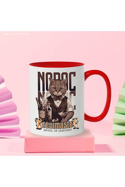 StoryGift Romania Brewmaster Mug Stirred, not mixed. cat bartender alcohol cat, 330ml, Ceramic, Cu, STG