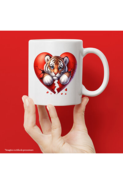 StoryGift Romania Mug with a tiger cub crying, illustration, sadness, disappo...