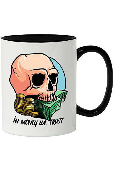 StoryGift Romania Cana Cu Mesaj In Engleza In Money We Trust, Craniu, Bani, M...