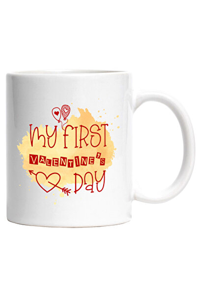 StoryGift Romania Cana cu mesajul "My first Valentine's Day", inima, sageata,...