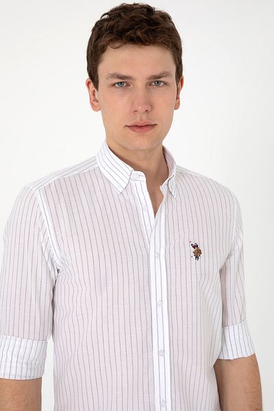 U.S. Polo Assn. Men's White Long Sleeve Shirt 50299577-Vr013