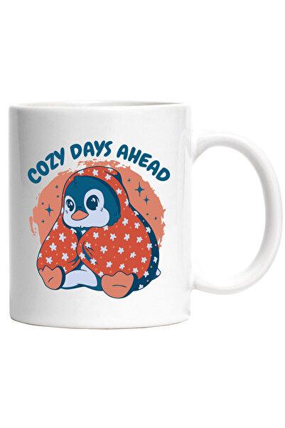 StoryGift Romania Cana cu mesaj in engleza Cozy Days Ahead, Pinguin, Patura, ...