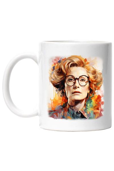 StoryGift Romania Cana Cu Meryl Streep, Actrita, Celebritate, Film, Serial, Multicolor 330 ml, Cer, Cu Maner Alb