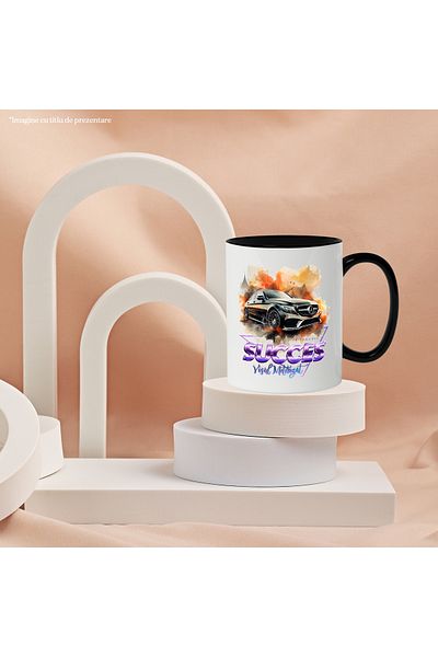 StoryGift Romania Mug With Message Success Motorized Dream, Car, Triangle, Mercedes, Multicolor 330, With, STG