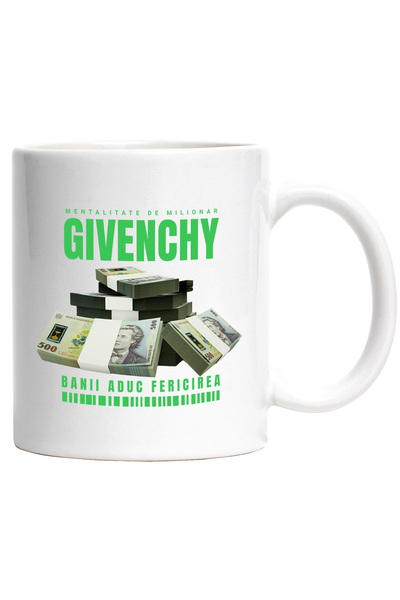 StoryGift Romania Cana _Givenchy_ - Banii Aduc Fericirea, 330ml, Ceramic cu M...