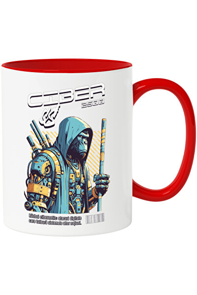 StoryGift Romania Cyberpunk Rainbow Mug, Gorilla Warrior, Digital Robot, 330m...
