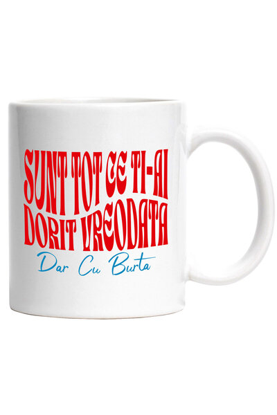StoryGift Romania Cana cu Design Stil Iluzie Optica Text Sunt Tot Ce Ti-ai Do...