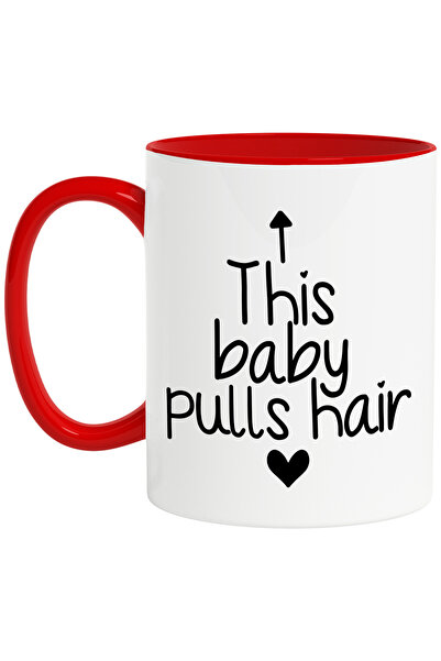 StoryGift Romania Cana cu o inimioara si mesajul "This baby pulls hair" - ace...