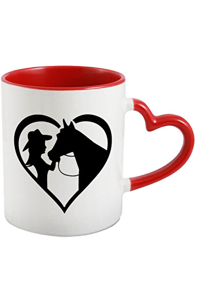 StoryGift Romania Cana cu o inimioara pentru iubitoarele de cai cu Maner Inim...