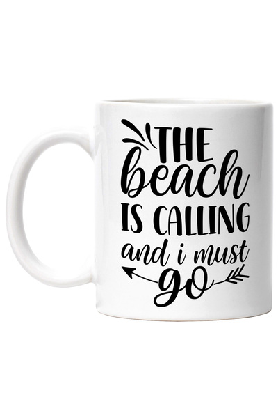 StoryGift Romania Cana cu mesajul "The beach is calling and I must go" - plaj...