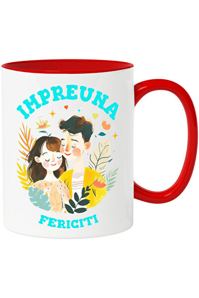 StoryGift Romania Cana cu Cuplu Copii Colorati Stil Pictura Text Impreuna Fer...