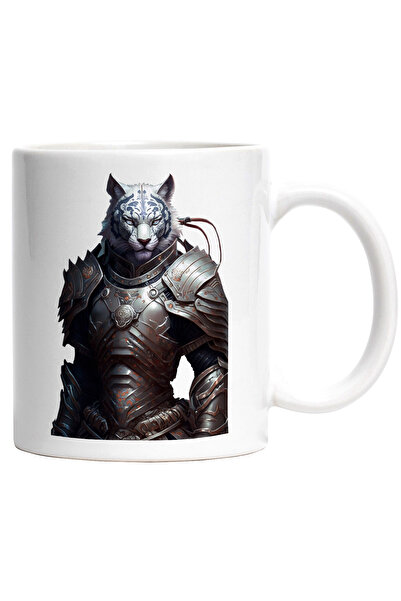 StoryGift Romania Cana cu Portret Pisica Razboinica, Custom de Robot din Meta...