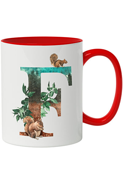StoryGift Romania Cana Cu Litera, E, Veverite, Frunze, Multicolor 330 ml, Cer...