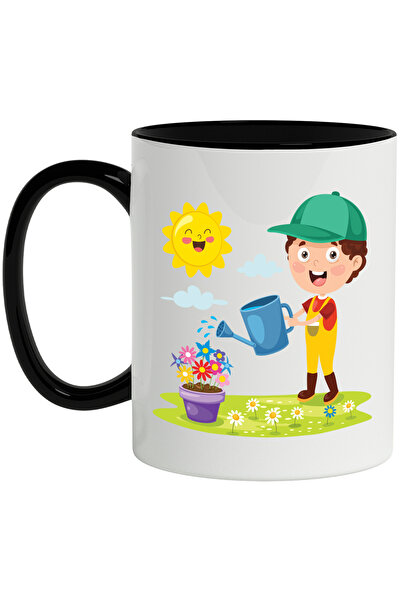 StoryGift Romania Cana Cu Gradinarit, Soare, Flori, Ghiveci, Nor, Stropitoare...