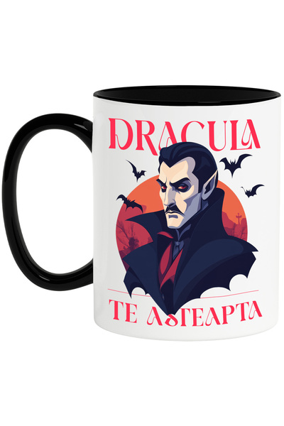 StoryGift Romania Cana cu Portret Dracula Cu Pelerina Text Dracula Te Asteapt...