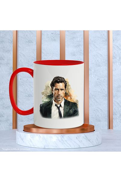 StoryGift Romania Mug With Pierce Brosnan, Actor, Celebrity, Hollywood, Multicolor 330 ml, Ceramics, With ,STG