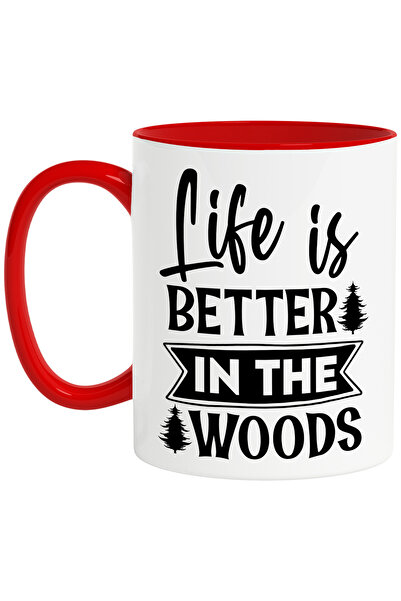 StoryGift Romania Cana cu niste copaci si mesajul "Life is better in the wood...