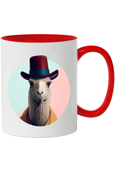 StoryGift Romania Cana Cu Lama, Animal, Palarie, Portret, Haina, Multicolor 3...