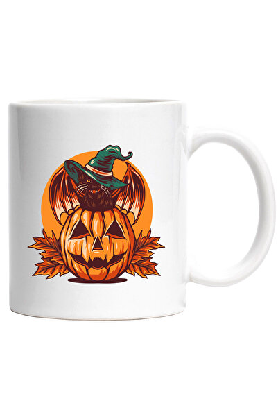 StoryGift Romania Cana Cu Halloween: Dovleac, Pisica, Frunze, Aripi, Vrajitoa...