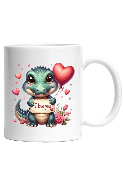 StoryGift Romania Cana cu un pui de crocodil cu mesajul "I love you" | ilustr...