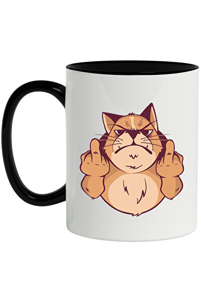 StoryGift Romania Cana Cu Pisica Suparata, Deget, Maini, Animal, Multicolor 3...