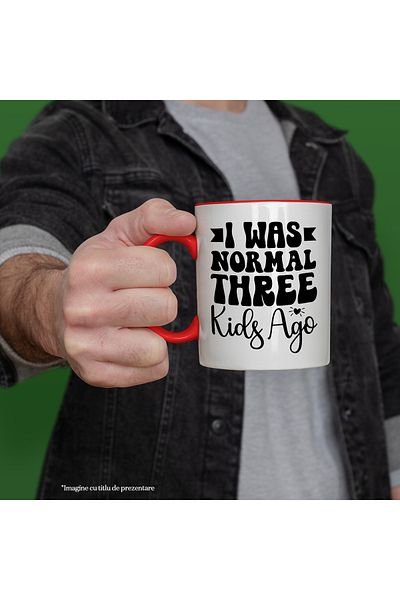 StoryGift Romania Mug with funny message that shows you were normal three kids ago - life, With, STG.
