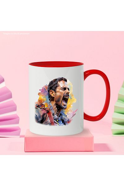 StoryGift Romania Mug With Freddie Mercury, Artist, Singer, Star, Queen, Multicolor 330 ml, Sky, With, STG