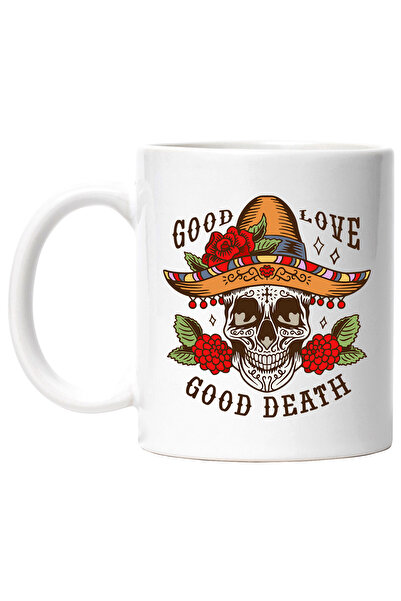 StoryGift Romania Cana Cu Mesaj In Engleza Good Love Good Death, Craniu, Cruc...