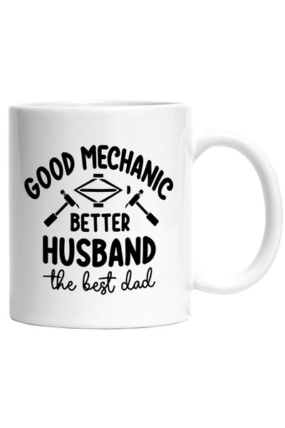 StoryGift Romania Cana cu textul "Mecanic bun, sot mai bun, cel mai bun tata"...