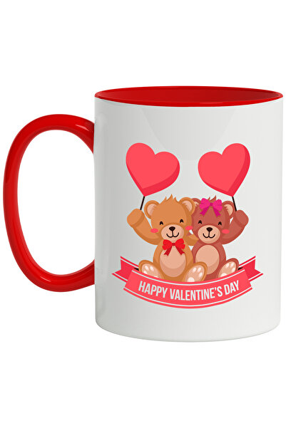 StoryGift Romania Cana Cu Mesaj In Engleza Happy Valentine's Day, Ursi De Plu...