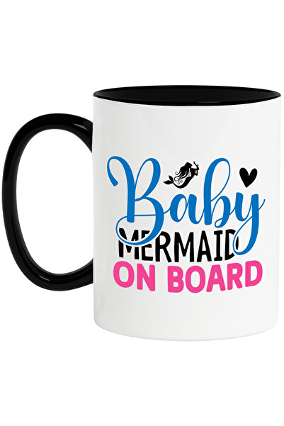 StoryGift Romania Cana cu sirena si inimioara cu mesajul "Baby mermaid on boa...
