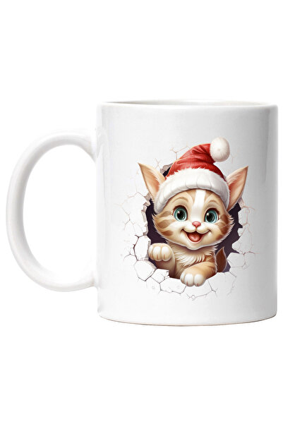 StoryGift Romania Cana cu o pisicuta care scoate capul printr-un perete distr...