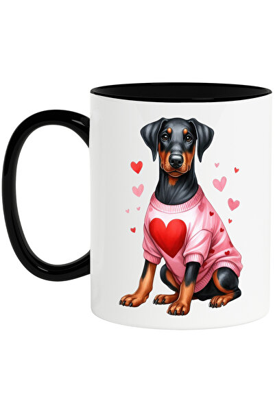StoryGift Romania Cana cu un catel Rottweiler | ilustratie | bluza | roz | in...