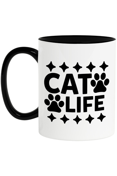 StoryGift Romania Cana cu labute pentru iubitorii de pisici - textul "Cat lif...