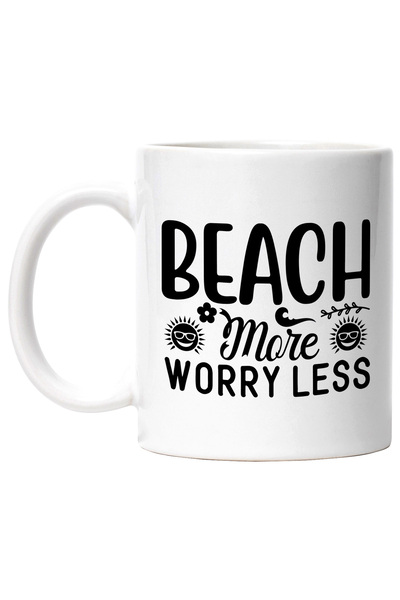 StoryGift Romania Cana cu mesaj in limba engleza "Beach more, worry less" - m...