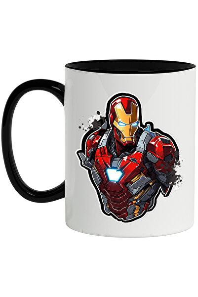 StoryGift Romania Cana Cu Iron Man, Costum, Supererou, Avengers, Marvel, Multicolor 330 ml, Cerami, Cu Maner Negru