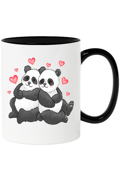 StoryGift Romania Cana cu 2 ursi panda care stau rezemati unul de celalalt, V...
