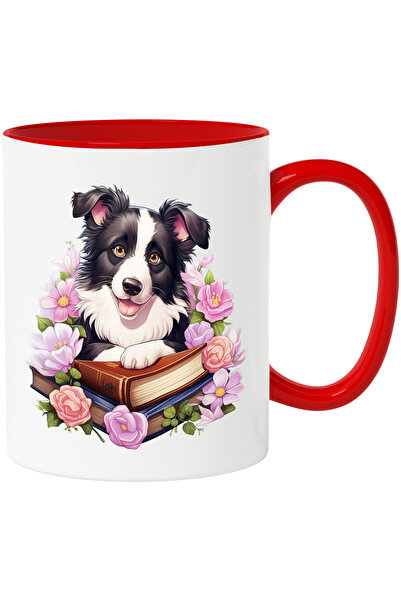 StoryGift Romania Cana cu un caine vesel care are niste carti in fata | ilust...