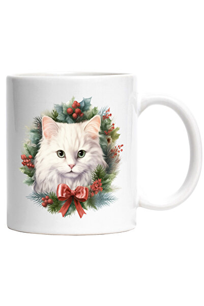 StoryGift Romania Cana cu o pisica alba serioasa | ilustratie | putin surprin...