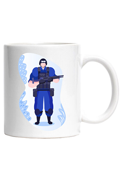 StoryGift Romania Cana Cu Politist, Casca, Arma, Multicolor 330 ml, Ceramica ...