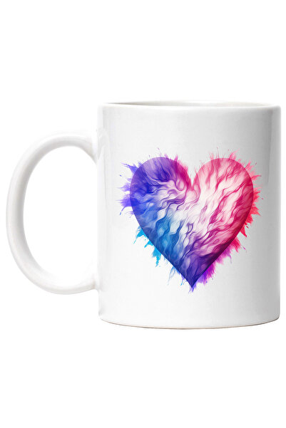 StoryGift Romania Cana cu o inima cu culori vibrante, ilustratie, pete de cul...