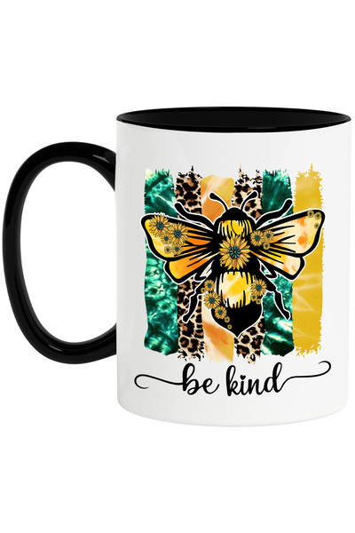 StoryGift Romania Cana cu o albina cu mesajul "Be kind", ilustratie, motivati...