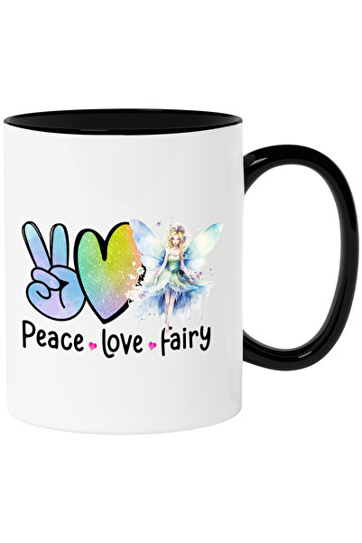 StoryGift Romania Cana cu zana cu mesajul "Peace, love, fairy", semnul victor...