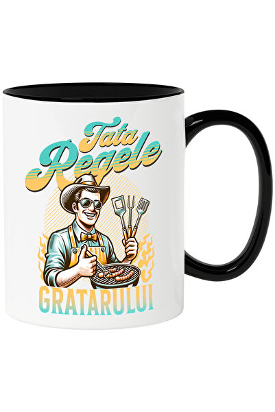 StoryGift Romania Cana cu Tata Cu Palarie De Soare Si ochelari, Sort Si Papio...