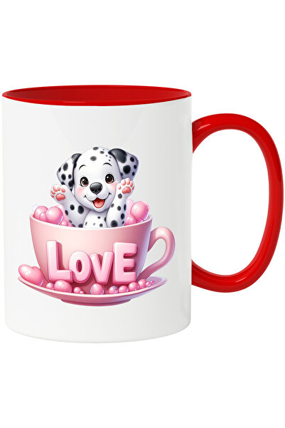 StoryGift Romania Cana cu un catelus Dalmatian care sta intr-o ceasca | ilust...