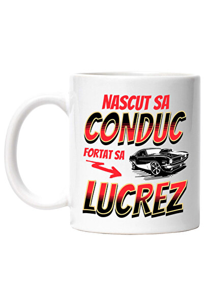 StoryGift Romania Mug with Thundering Car Illegal Racing Text Born to Drive F...