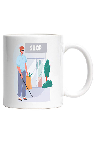 StoryGift Romania Cana Cu Magazin, Ochelari, Nevazator, Baston, Multicolor 33...