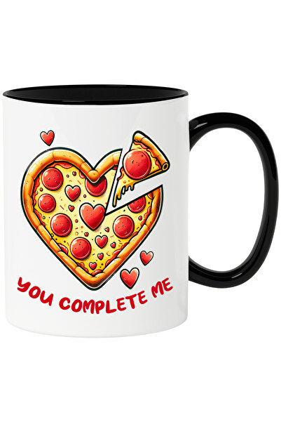 StoryGift Romania Cana cu pizza in forma de inima cu mesajul "You complete me...