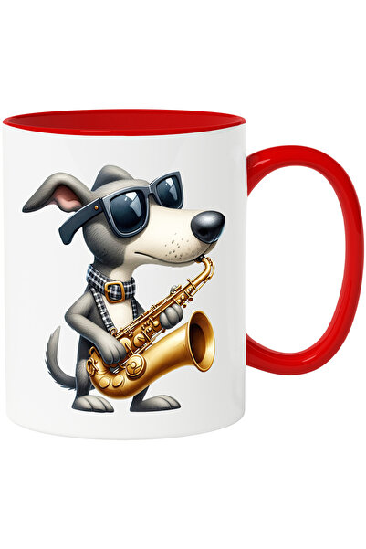 StoryGift Romania Cana cu un caine care canta la saxofon | ilustratie | ochel...