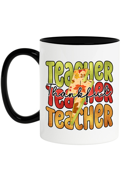 StoryGift Romania Cana cu mesajul "Thankful teacher", ilustratie, scoala, ele...